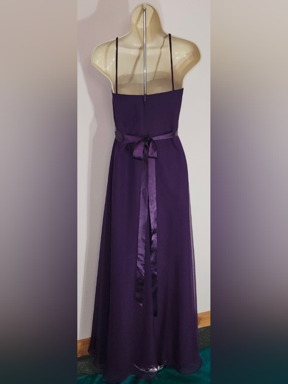 Davinci Dress Rhinestones and Sequins Ribbon Belt Sash Purple Size 10 - Picture 9 of 16